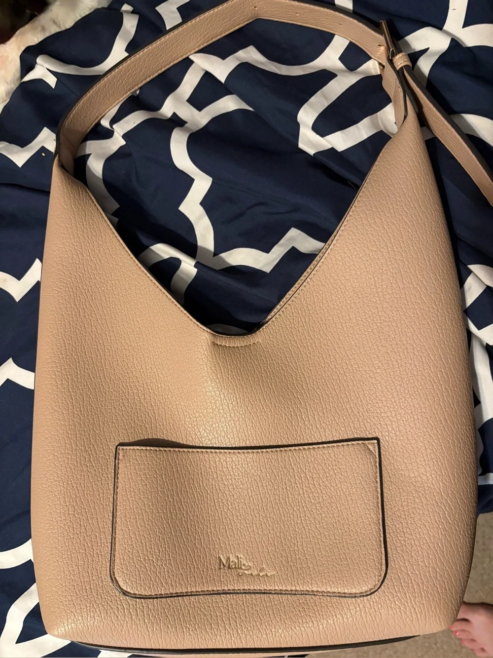 Nude Pebbled Leather Hobo Bag - Women